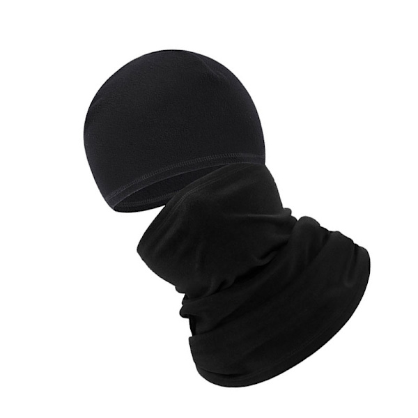 Thermal Fleece Halsvärmare och Balaclava Set Svart