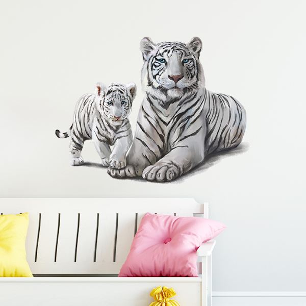 Svartvit tiger väggdekal för heminredning