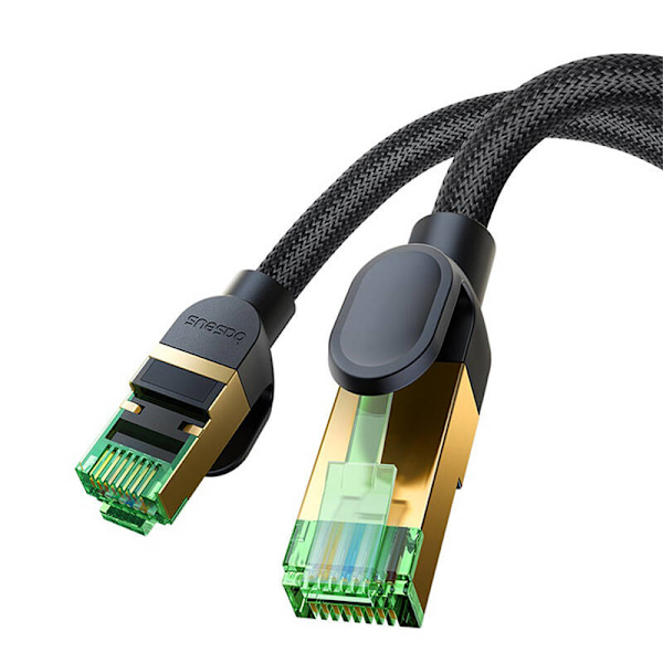 Flettet netværkskabel kat.8 Baseus Ethernet RJ45, 40Gbps, 8m (sort)