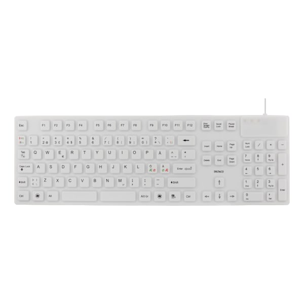 Rubberized keyboard silicone IP68 full size 105 keys white