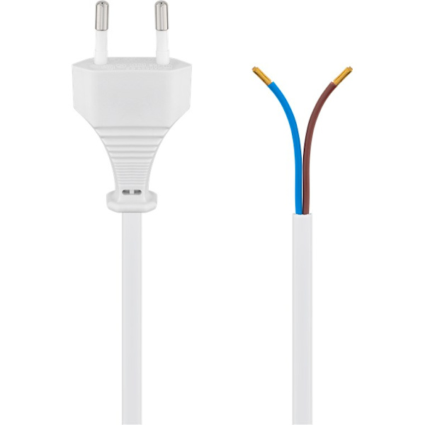 Goobay Kabel med euro-kontakt för montering, 1,5 m, vit