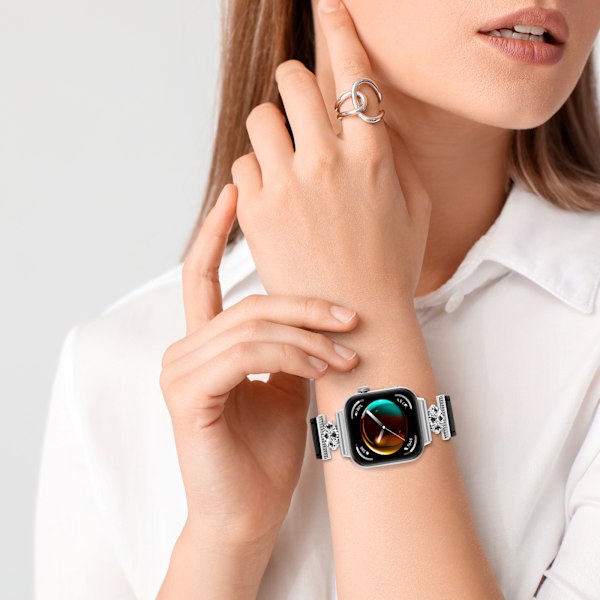 Klockarmband i äkta läder för Huawei Watch Fit 3 Svart
