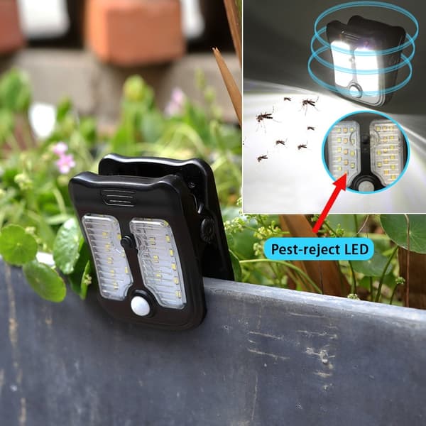Liten Solcellslampa med Klämma: Portabel, Rörelsesensor och Myggavvisande