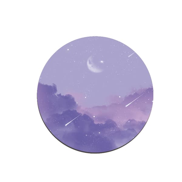 Rund musemåtte med syede kanter Purple S Purple S