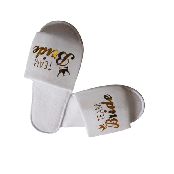 Brude Slippers med Åben Tå og Glitter: Perfekt til Bryllupspyjamasfest