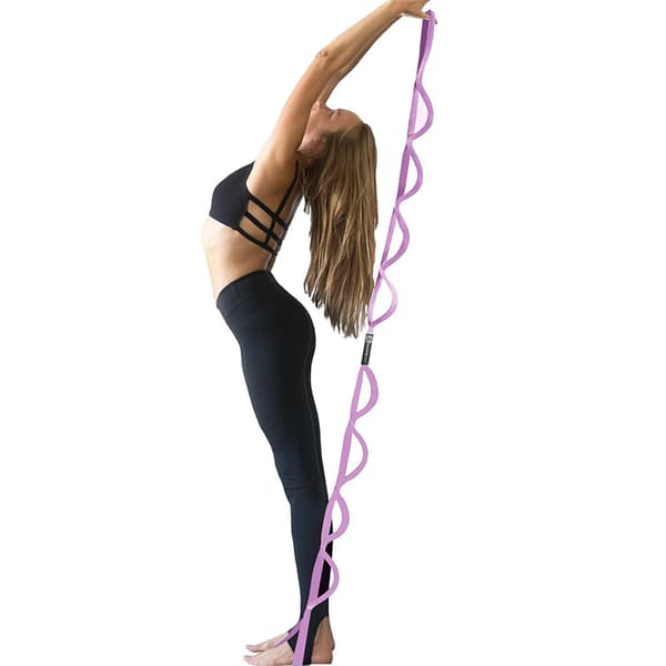 Lila yogastretchrem med reflekterande rand - 76 tum