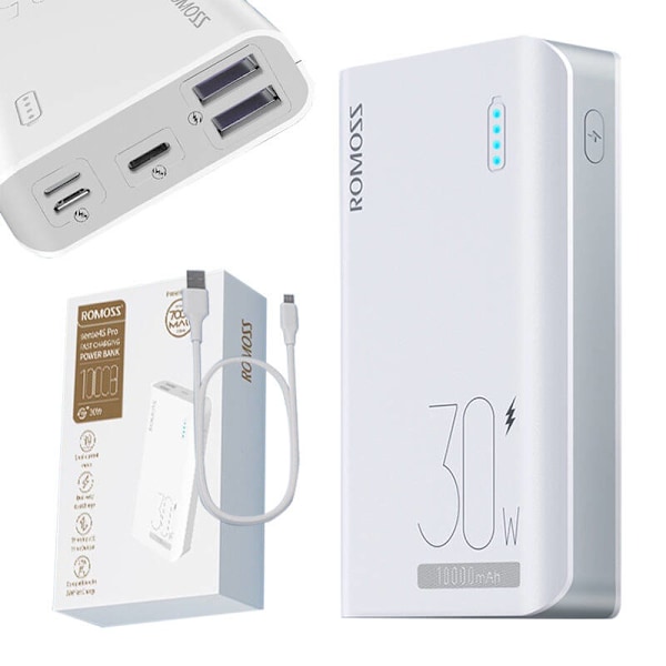 Powerbank Romoss Sense 4S Pro 10000mAh, 30W (vit)