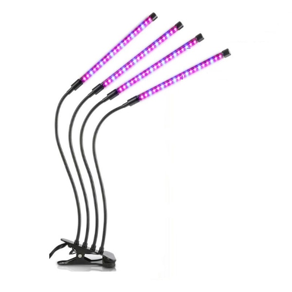 INF Plantelampe/plantebelysning med 4 fleksible LED-lysstofrør 1-pak