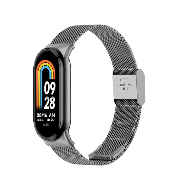 Klockarmband i Metall för Xiaomi Mi Band 8/9 Grå