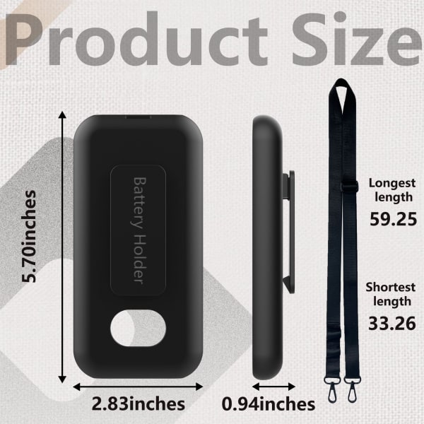 Battery Back Clip beskyttende etui til Apple Vision Pro Sort