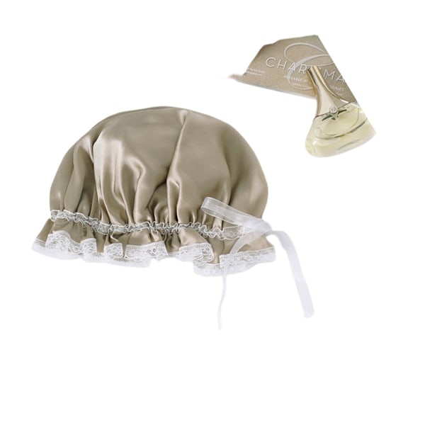Luksus silkkiunihattu pitsireunuksella Beige