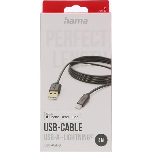 Ladekabel Lightning Sort 3,0m