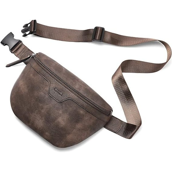 Säädettävä hihna Crossbody vyötärölaukku Ruskea