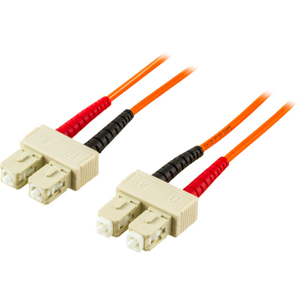 OM1 Fiber cable, SC - SC, duplex, UPC, 62,5/125, 1m, orange