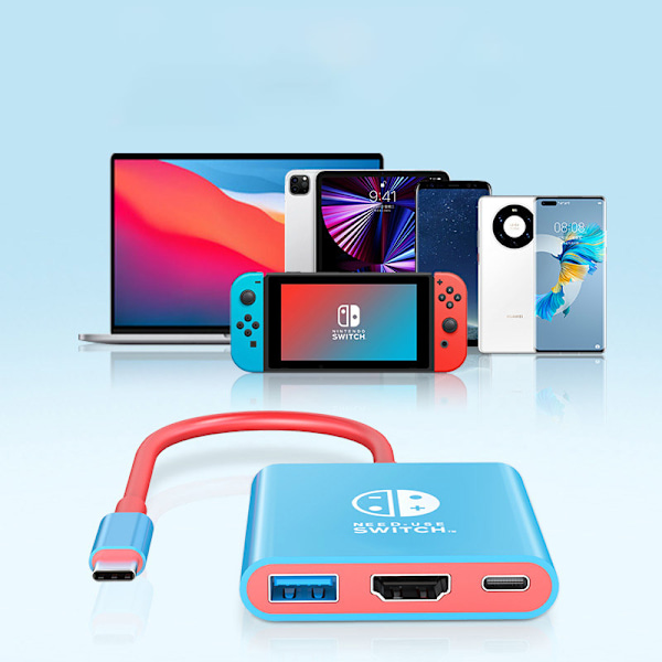 3-i-1 USB-C-hubb med HDMI, USB 3.0 och PD-laddning