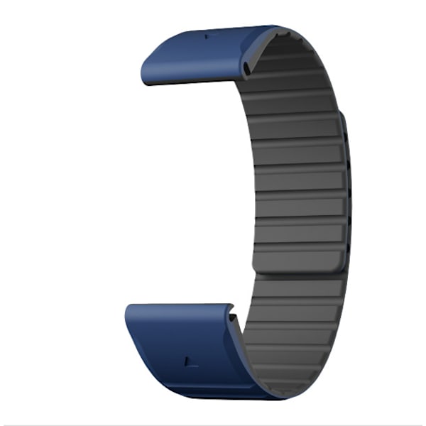 Garmin Fenix-rem, magnetisk silikone Garmin-urrem kompatibel med Fenix 8/7/6/5 Sort + blå 22 mm
