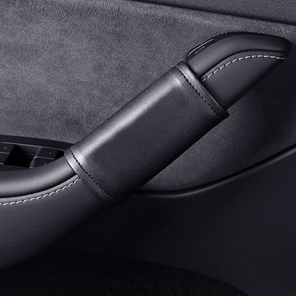 Armstödsskydd i PU-läder för Tesla Model 3/Y - Svart