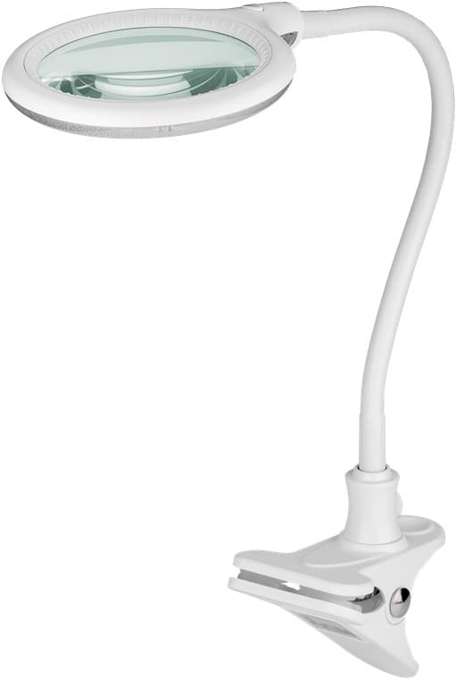 LED-luplampe med klemme, 6 W, hvid