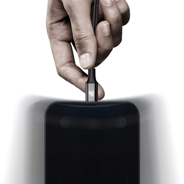 Baseus Rapid Series 3-i-1 kabel USB-C För M+L+T 20W 1,5m Svart