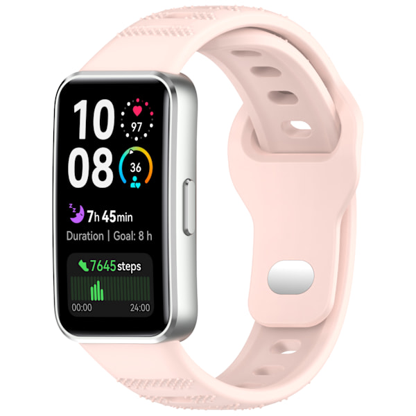 Silikonerem til Huawei Band 10/9/8 - Prikket tekstur Lyserød