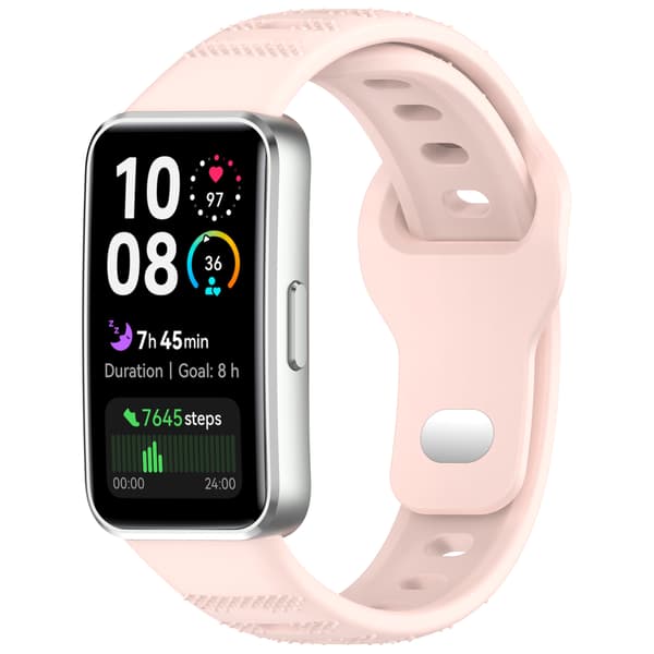 Silikonerem til Huawei Band 10/9/8 - Prikket tekstur Pink Pink