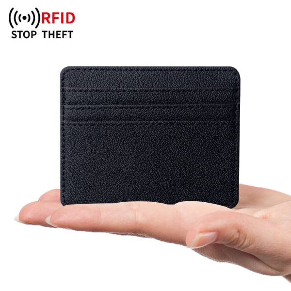 RFID Slim Portabel Kreditkortsficka Svart