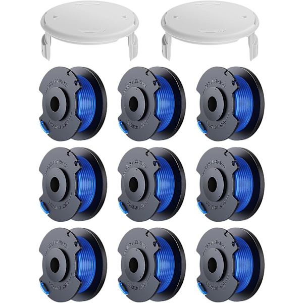 9-pack trimmerspolar med 2 skyddslock för RYOBI trådtrimmer MultiColor MultiColor