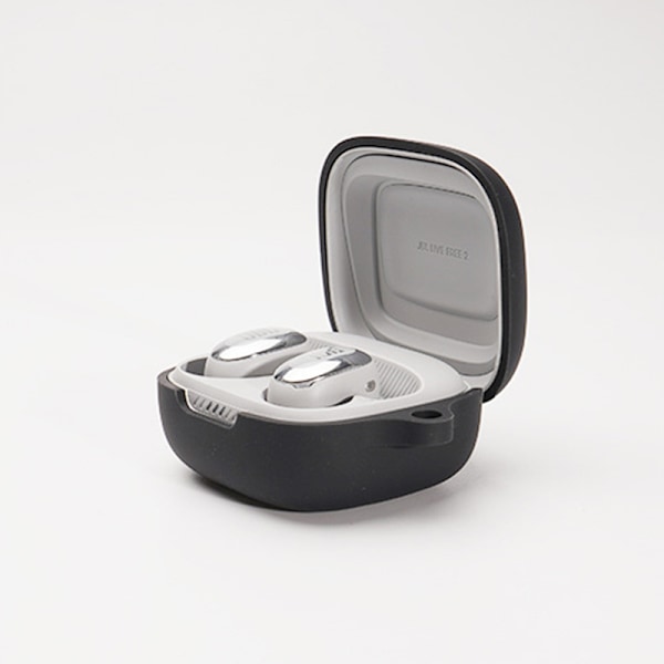 Suojaava Bluetooth-kuulokekotelo карабиinihaalla Musta
