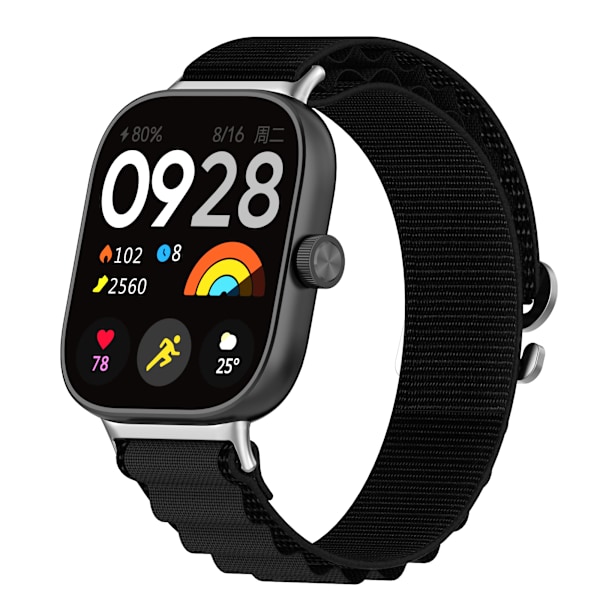 Nylon Sportrem til Redmi Watch 5 Sort