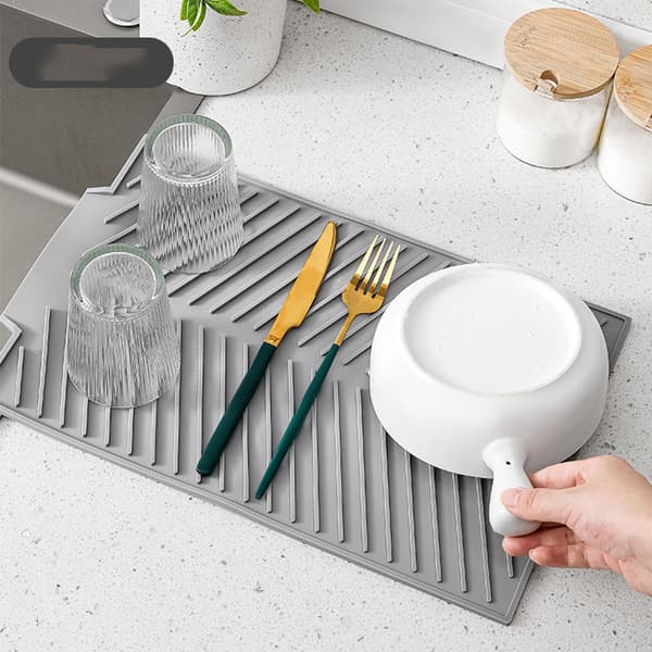 Silikone afdrypningsmåtte til køkkenbordet Grey Grey
