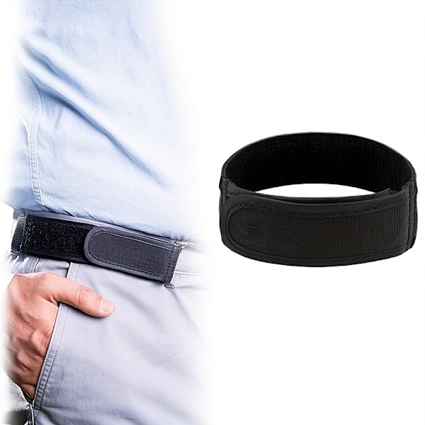 Herre Casual Webbing Bælte - Let at bruge, komfortabel pasform Sort L