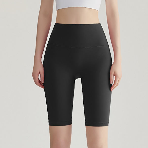 Høje Yogashorts - Leggings, Trænings- og Løbetights Sort M