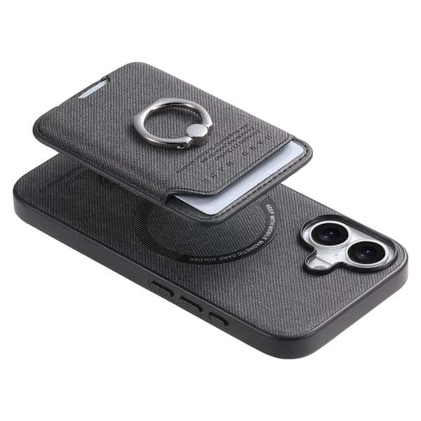 Kortholder Ring Stand Cover til Kompatibel med Samsung S23 FE - Sort