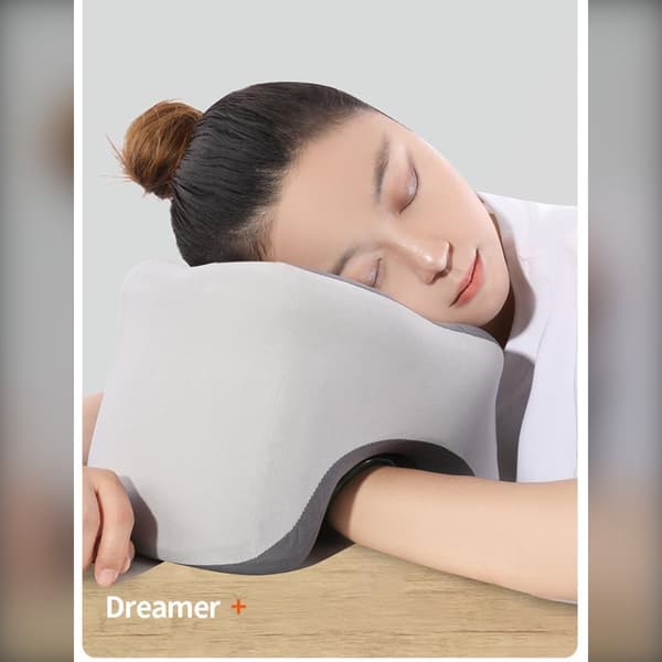 Ergonomisk kontor lur pude - Multifunktionel memory foam sovepude til skrivebord, ideel til DK kunder Grey Grey