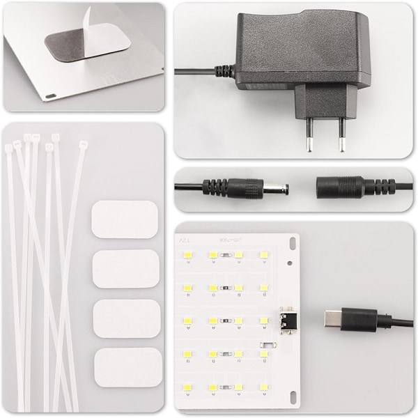 LED-kasvivalopaneeli EU-sovittimella