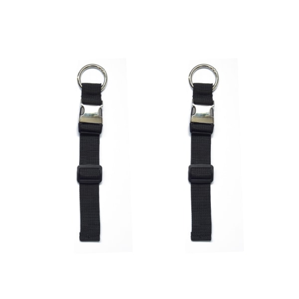 2-pack Svarta Krokband i Zinklegering Karbinhake S