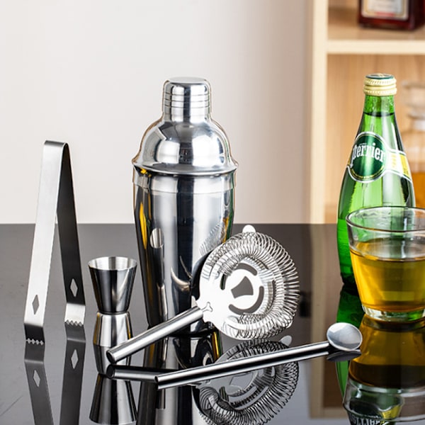 Cocktail Shaker Set - Ruostumattomasta teräksestä valmistettu baarimikkosetti