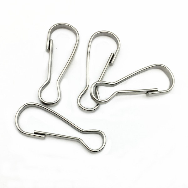 Små Karbinhakar i Rostfritt Stål, 100-pack Silver 30 mm