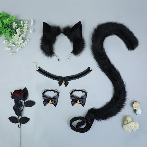 Ketunkorvapannassa - Anime Cosplay -asuasuste Musta