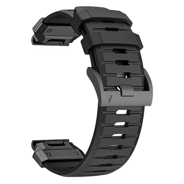 Premium Garmin Fenix 8 Rem: Fluororubber Urrem Sort 26 mm
