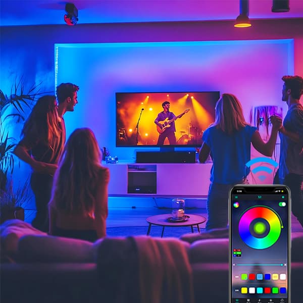 20M LED Strip-lys med Bluetooth-controller, 24V 5050 RGB LED-lys
