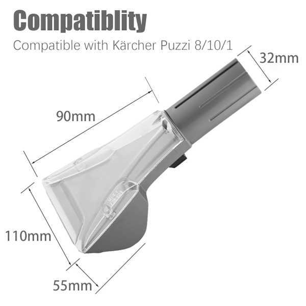 Munstycksskydd för Kärcher Puzzi 8/10/1 handmunstycke för textiltvätt Transparent