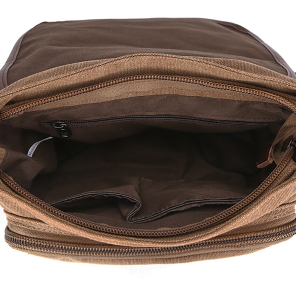 Lækker Crossbody-taske i Canvas kaffe