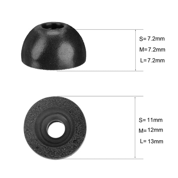 Udskiftning af memory foam ørepropper til TWS Anker liberty 2 pro/air x/2/2 pro Black Black