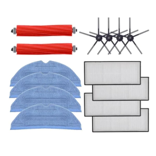 INF Tilbehør børster/filtre/moppeklude 14 dele Roborock S7/S7 Plus/T7/T7 Plus/T7S/T7S Plus