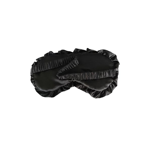 Ruffle Lace Soft Blackout -silmäside säädettävällä hihnalla Sleeping Eye Eye Mask -naamio Musta