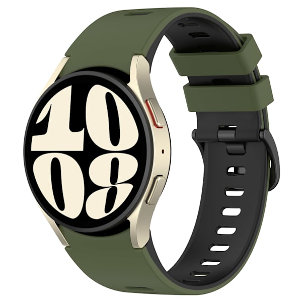 Tvåfärgad klockarmband för Samsung Galaxy Watch 4/5/6/6 Classic Grön