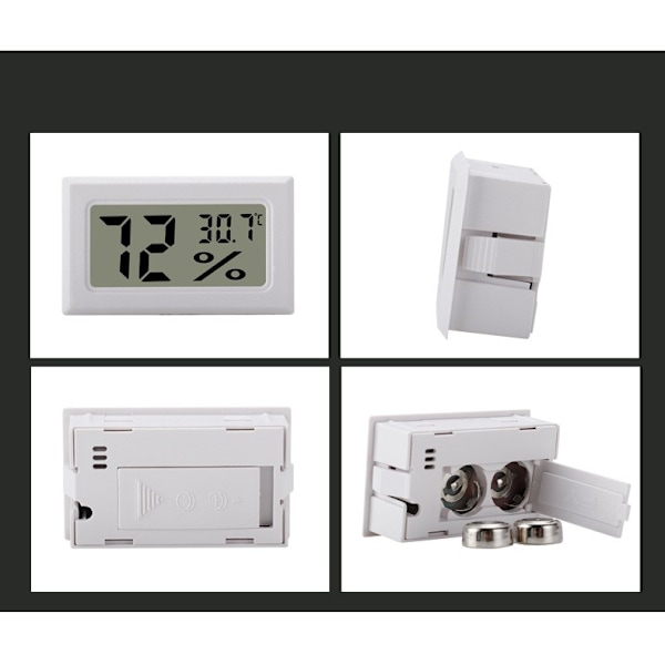 Mini LCD Hygrometer / Termometer Hvid 1-pack