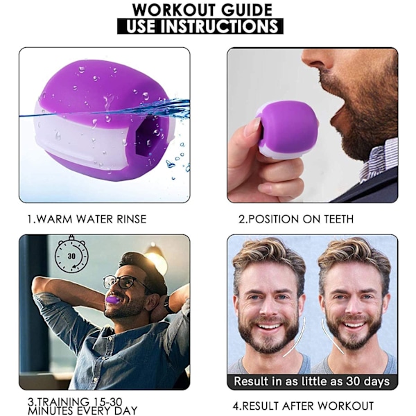 Jawline exerciser käktränare silikon Lila
