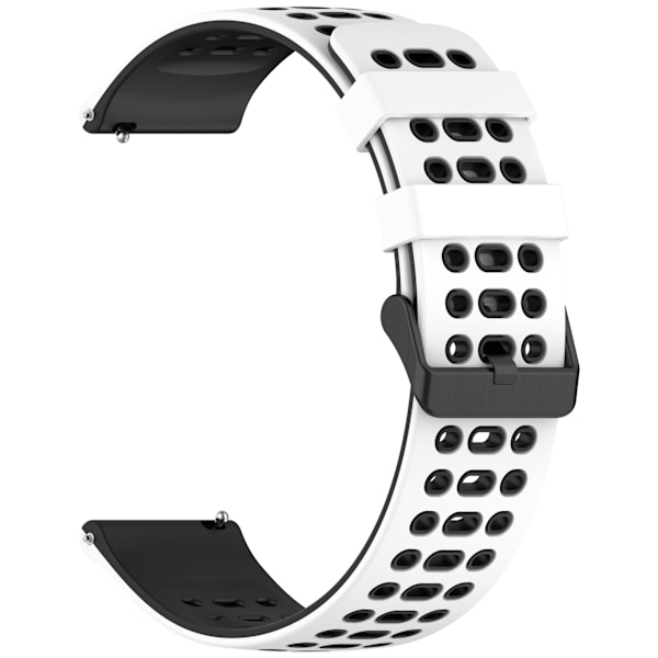 Silikonklockarmband 22mm - För Huawei Watch GT5, Keep Watch Pilot1 Vit+svart